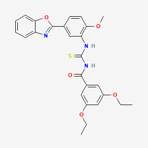 N-{[5-(1,3-benzoxazol-2-yl)-2-methoxyphenyl]carbamothioyl}-3,5-diethoxybenzamide