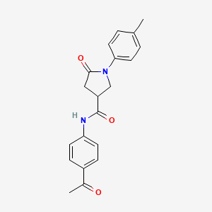 N-(4-acetylphenyl)-1-(4-methylphenyl)-5-oxopyrrolidine-3-carboxamide