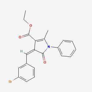 molecular formula C21H18BrNO3 B11642981 ethyl (4Z)-4-(3-bromobenzylidene)-2-methyl-5-oxo-1-phenyl-4,5-dihydro-1H-pyrrole-3-carboxylate 