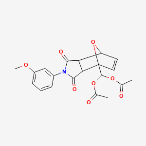 [2-(3-methoxyphenyl)-1,3-dioxo-1,2,3,3a,7,7a-hexahydro-4H-4,7-epoxyisoindol-4-yl]methanediyl diacetate