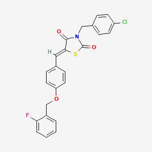 (5Z)-3-(4-chlorobenzyl)-5-{4-[(2-fluorobenzyl)oxy]benzylidene}-1,3-thiazolidine-2,4-dione