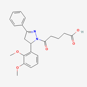 molecular formula C22H24N2O5 B11643058 5-[5-(2,3-dimethoxyphenyl)-3-phenyl-4,5-dihydro-1H-pyrazol-1-yl]-5-oxopentanoic acid 