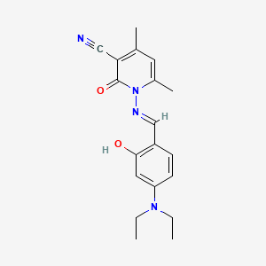 1-[[(E)-[4-(diethylamino)-6-oxocyclohexa-2,4-dien-1-ylidene]methyl]amino]-4,6-dimethyl-2-oxopyridine-3-carbonitrile