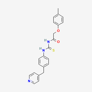 molecular formula C22H21N3O2S B11643067 2-(4-methylphenoxy)-N-{[4-(pyridin-4-ylmethyl)phenyl]carbamothioyl}acetamide 