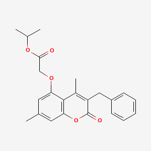 molecular formula C23H24O5 B11643068 propan-2-yl [(3-benzyl-4,7-dimethyl-2-oxo-2H-chromen-5-yl)oxy]acetate 