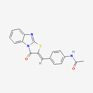 molecular formula C18H13N3O2S B11643098 N-{4-[(Z)-(3-oxo[1,3]thiazolo[3,2-a]benzimidazol-2(3H)-ylidene)methyl]phenyl}acetamide 