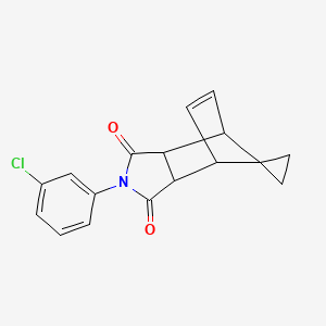 molecular formula C17H14ClNO2 B11643122 2-(3-chlorophenyl)-3a,4,7,7a-tetrahydro-1H-spiro[2-aza-4,7-methanoisoindole-8,1'-cyclopropane]-1,3(2H)-dione 