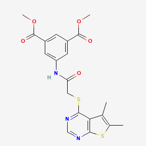 Dimethyl 5-({[(5,6-dimethylthieno[2,3-d]pyrimidin-4-yl)sulfanyl]acetyl}amino)benzene-1,3-dicarboxylate