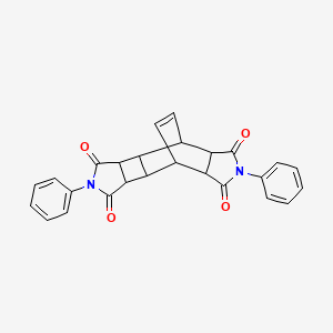 molecular formula C26H20N2O4 B11643149 5,12-Diphenyl-5,12-diazapentacyclo[7.5.2.02,8.03,7.010,14]hexadec-15-ene-4,6,11,13-tetrone CAS No. 42916-26-7