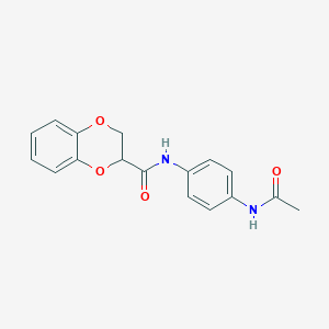 N-[4-(acetylamino)phenyl]-2,3-dihydro-1,4-benzodioxine-2-carboxamide