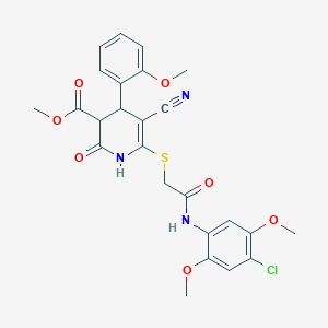 Methyl 6-({2-[(4-chloro-2,5-dimethoxyphenyl)amino]-2-oxoethyl}sulfanyl)-5-cyano-4-(2-methoxyphenyl)-2-oxo-1,2,3,4-tetrahydropyridine-3-carboxylate