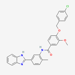 N-[5-(1H-benzimidazol-2-yl)-2-methylphenyl]-4-[(4-chlorobenzyl)oxy]-3-methoxybenzamide