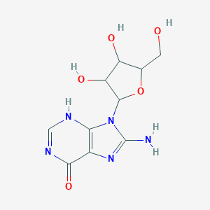 molecular formula C10H13N5O5 B116432 8-氨基-9-[3,4-二羟基-5-(羟甲基)氧杂环-2-基]-3H-嘌呤-6-酮 CAS No. 13389-16-7