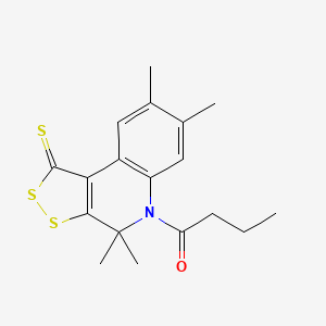 1-(4,4,7,8-tetramethyl-1-thioxo-1,4-dihydro-5H-[1,2]dithiolo[3,4-c]quinolin-5-yl)butan-1-one