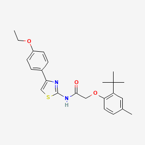 molecular formula C24H28N2O3S B11643206 2-(2-tert-butyl-4-methylphenoxy)-N-[4-(4-ethoxyphenyl)-1,3-thiazol-2-yl]acetamide 