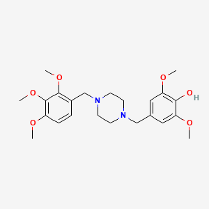 molecular formula C23H32N2O6 B11643213 2,6-Dimethoxy-4-({4-[(2,3,4-trimethoxyphenyl)methyl]piperazin-1-YL}methyl)phenol 