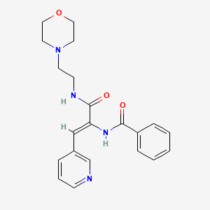 molecular formula C21H24N4O3 B11643220 N-[(1Z)-3-{[2-(morpholin-4-yl)ethyl]amino}-3-oxo-1-(pyridin-3-yl)prop-1-en-2-yl]benzamide 