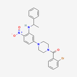 (2-Bromophenyl)(4-{4-nitro-3-[(1-phenylethyl)amino]phenyl}piperazin-1-yl)methanone