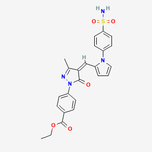 ethyl 4-[(4Z)-3-methyl-5-oxo-4-{[1-(4-sulfamoylphenyl)-1H-pyrrol-2-yl]methylidene}-4,5-dihydro-1H-pyrazol-1-yl]benzoate