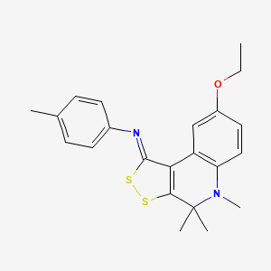 molecular formula C22H24N2OS2 B11643238 N-[(1Z)-8-ethoxy-4,4,5-trimethyl-4,5-dihydro-1H-[1,2]dithiolo[3,4-c]quinolin-1-ylidene]-4-methylaniline 