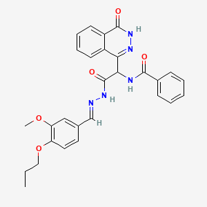 N-[(4-Hydroxyphthalazin-1-YL)({N'-[(E)-(3-methoxy-4-propoxyphenyl)methylidene]hydrazinecarbonyl})methyl]benzamide