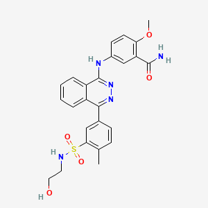 5-[(4-{3-[(2-Hydroxyethyl)sulfamoyl]-4-methylphenyl}phthalazin-1-yl)amino]-2-methoxybenzamide