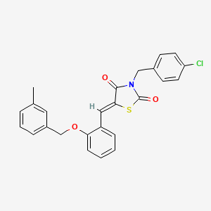 (5Z)-3-(4-chlorobenzyl)-5-{2-[(3-methylbenzyl)oxy]benzylidene}-1,3-thiazolidine-2,4-dione