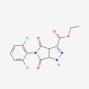 molecular formula C14H11Cl2N3O4 B11643270 Ethyl 5-(2,6-dichlorophenyl)-4,6-dioxo-1,3a,4,5,6,6a-hexahydropyrrolo[3,4-c]pyrazole-3-carboxylate 