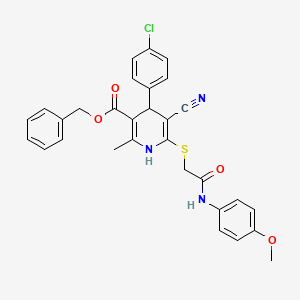 Benzyl 4-(4-chlorophenyl)-5-cyano-6-({2-[(4-methoxyphenyl)amino]-2-oxoethyl}sulfanyl)-2-methyl-1,4-dihydropyridine-3-carboxylate