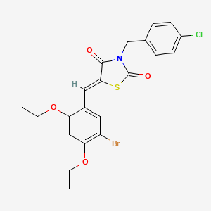 (5Z)-5-[(5-bromo-2,4-diethoxyphenyl)methylidene]-3-[(4-chlorophenyl)methyl]-1,3-thiazolidine-2,4-dione