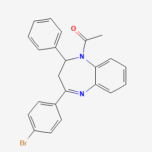 molecular formula C23H19BrN2O B11643362 1-[4-(4-bromophenyl)-2-phenyl-2,3-dihydro-1H-1,5-benzodiazepin-1-yl]ethanone 