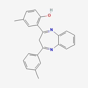 4-methyl-2-[4-(3-methylphenyl)-3H-1,5-benzodiazepin-2-yl]phenol