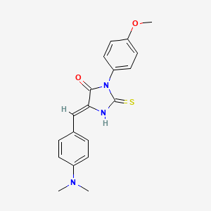 molecular formula C19H19N3O2S B11643434 (5Z)-5-[4-(dimethylamino)benzylidene]-3-(4-methoxyphenyl)-2-thioxoimidazolidin-4-one 