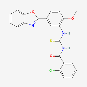 N-{[5-(1,3-benzoxazol-2-yl)-2-methoxyphenyl]carbamothioyl}-2-chlorobenzamide