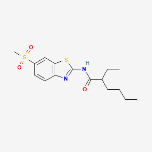 molecular formula C16H22N2O3S2 B11643456 2-ethyl-N-[6-(methylsulfonyl)-1,3-benzothiazol-2-yl]hexanamide 