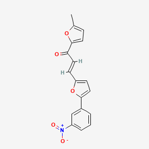 molecular formula C18H13NO5 B11643475 (2E)-1-(5-methylfuran-2-yl)-3-[5-(3-nitrophenyl)furan-2-yl]prop-2-en-1-one 