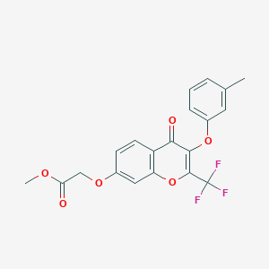 methyl {[3-(3-methylphenoxy)-4-oxo-2-(trifluoromethyl)-4H-chromen-7-yl]oxy}acetate