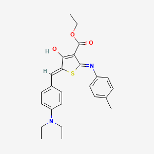 molecular formula C25H28N2O3S B11643527 ethyl (5Z)-5-[4-(diethylamino)benzylidene]-2-[(4-methylphenyl)amino]-4-oxo-4,5-dihydrothiophene-3-carboxylate 