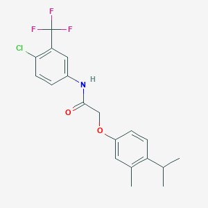 molecular formula C19H19ClF3NO2 B11643538 N-(4-chloro-3-(trifluoromethyl)phenyl)-2-(4-isopropyl-3-methylphenoxy)acetamide 