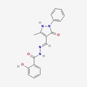 2-hydroxy-N'-[(E)-(5-hydroxy-3-methyl-1-phenyl-1H-pyrazol-4-yl)methylidene]benzohydrazide