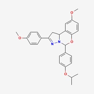 9-Methoxy-2-(4-methoxyphenyl)-5-[4-(propan-2-yloxy)phenyl]-1,10b-dihydropyrazolo[1,5-c][1,3]benzoxazine