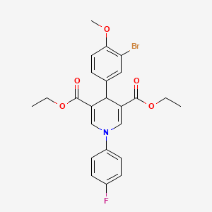 molecular formula C24H23BrFNO5 B11643606 Diethyl 4-(3-bromo-4-methoxyphenyl)-1-(4-fluorophenyl)-1,4-dihydropyridine-3,5-dicarboxylate 