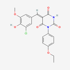 (5Z)-5-[(3-chloro-4-hydroxy-5-methoxyphenyl)methylidene]-1-(4-ethoxyphenyl)-1,3-diazinane-2,4,6-trione