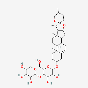 molecular formula C38H60O12 B1164366 2-[4,5-Dihydroxy-2-(hydroxymethyl)-6-(5',7,9,13-tetramethylspiro[5-oxapentacyclo[10.8.0.02,9.04,8.013,18]icos-18-ene-6,2'-oxane]-16-yl)oxyoxan-3-yl]oxyoxane-3,4,5-triol CAS No. 88866-99-3