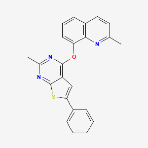 molecular formula C23H17N3OS B11643664 2-Methyl-8-({2-methyl-6-phenylthieno[2,3-d]pyrimidin-4-yl}oxy)quinoline 