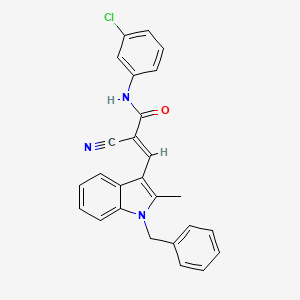 molecular formula C26H20ClN3O B11643703 (2E)-3-(1-benzyl-2-methyl-1H-indol-3-yl)-N-(3-chlorophenyl)-2-cyanoprop-2-enamide 