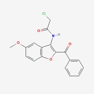 molecular formula C18H14ClNO4 B11643731 N-(2-benzoyl-5-methoxy-1-benzofuran-3-yl)-2-chloroacetamide 