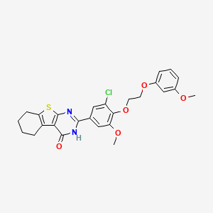 molecular formula C26H25ClN2O5S B11643733 2-{3-chloro-5-methoxy-4-[2-(3-methoxyphenoxy)ethoxy]phenyl}-5,6,7,8-tetrahydro[1]benzothieno[2,3-d]pyrimidin-4(3H)-one 