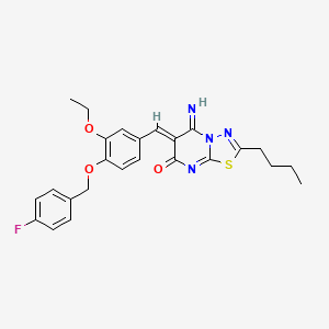 (6Z)-2-butyl-6-{3-ethoxy-4-[(4-fluorobenzyl)oxy]benzylidene}-5-imino-5,6-dihydro-7H-[1,3,4]thiadiazolo[3,2-a]pyrimidin-7-one