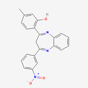 5-methyl-2-[4-(3-nitrophenyl)-3H-1,5-benzodiazepin-2-yl]phenol